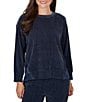 Ruby Rd. Velveteen Satin Inset Crew Neck Long Sleeve Top - Image 4