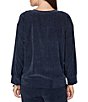 Ruby Rd. Velveteen Satin Inset Crew Neck Long Sleeve Top - Image 5