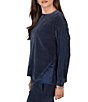 Ruby Rd. Velveteen Satin Inset Crew Neck Long Sleeve Top - Image 6