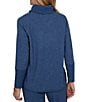 Ruby Rd. Waffle Knit Drawstring Draped Cowl Neck Long Sleeve Top - Image 2