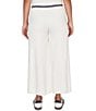 Ruby Rd. Wide Leg Contrast Striped Trim Pull-On Sweater Pants, Color:Ivory - Image 2