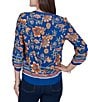 Ruby Rd. Woven Floral Vines V-Neck 3/4 Sleeve Top - Image 2