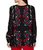Ruby Rd. Woven Matte Floral Band Collar Long Sleeve Button Front Shirt - Image 2