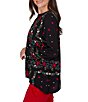 Ruby Rd. Woven Matte Floral Band Collar Long Sleeve Button Front Shirt - Image 3