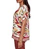 Ruby Rd. Woven Sedona Scoop Neck Short Elasticated Sleeve Top - Image 3