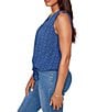 Ruby Rd. Woven Split V-Neck Sleeveless Button Tie-Front Eyelet Top - Image 4