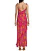 Rumored Just Like Heaven Wrap Ruffle Chiffon Maxi Dress, Color:Electric - Image 2