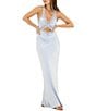 Rumored V-Neck Lace Trim Crossroads Maxi Dress, Color:Ice - Image 1