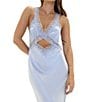 Rumored V-Neck Lace Trim Crossroads Maxi Dress, Color:Ice - Image 3