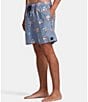 Color:Garage Blue - Image 3 - Barnes Elastic 17#double; Outseam Floral Board Shorts