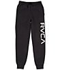 Color:Black - Image 1 - Big Boys 8-20 RVCA-Logo Fleece Jogger Pants