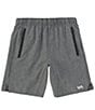 Color:Charcoal Heather - Image 1 - Big Boys 8-20 Yogger Stretch Elastic 15#double; Inseam Short