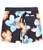 Color:Garage Blue - Image 2 - Cross Up Tropical Print16#double; Outseam Board Shorts