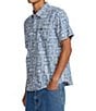RVCA Frame Short Sleeve Printed Woven Chambray Shirt, Color:Vintage Navy - Image 3