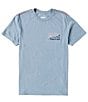 Color:Industrial Blue - Image 2 - Short Sleeve Sharp Split Graphic T-Shirt