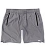 Color:Smoke - Image 1 - VA Sport Yogger lV Elastic Pull-On 17#double; Outseam Solid Athletic Shorts