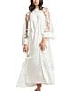 Color:Ivory - Image 3 - Charming Long Sleeve Embroidered Coordinating Robe
