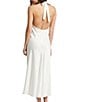 Color:Ivory - Image 2 - Charming Solid Charmeuse Satin Halter Neck Open Back Gown