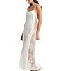 Color:Ivory - Image 1 - Darling Sweetheart Neck Crisscross Back Detailed Lace Slip Nightgown