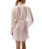 Rya Collection Delight Long Sleeve Open Lapel Short Bridal Robe, Color:Ivory - Image 2