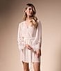 Rya Collection Delight Long Sleeve Open Lapel Short Bridal Robe, Color:Ivory - Image 3