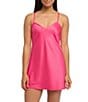 Color:Azalea - Image 1 - Fresh Satin Keyhole Back Sleeveless V-Neck Chemise