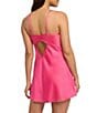 Color:Azalea - Image 2 - Fresh Satin Keyhole Back Sleeveless V-Neck Chemise