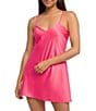 Color:Azalea - Image 3 - Fresh Satin Keyhole Back Sleeveless V-Neck Chemise