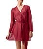 Rya Collection Lovely Long Sleeve Open Lapel Chiffon Cover Up Robe - Image 1