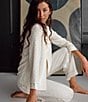 Color:Ivory - Image 6 - Marilyn Rhinestone Charmeuse Pajama Set