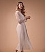 Rya Collection Sincerity Long Sleeve Belt Tie Chiffon Long Robe, Color:Champagne - Image 3