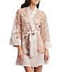 Color:Sepia Rose - Image 1 - Stunning Long Sleeve Coordinating Embroidered Robe