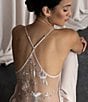 Color:Sepia Rose - Image 6 - Stunning V-Neck Embroidered Back Gown