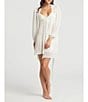 Rya Collection True Love Solid Chiffon Robe, Color:Ivory - Image 3