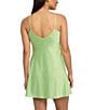 Color:Green Apple - Image 2 - Valencia Satin Floral Embroidered Chemise