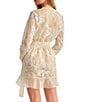 Rya Collection Voltaire Embroidered Charmeuse Long Sleeve Short Robe - Image 2