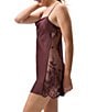Rya Collection Lace Charmeuse Cowl Neck Sleeveless Solid Chemise, Color:Truffle - Image 3