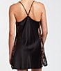 Color:Black - Image 2 - Lace Charmeuse Cowl Neck Sleeveless Solid Chemise