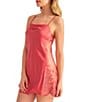 Rya Collection Lace Charmeuse Cowl Neck Sleeveless Solid Chemise - Image 3