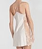 Color:Champagne - Image 2 - Lace Charmeuse Cowl Neck Sleeveless Solid Chemise