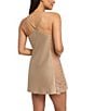 Color:Latte - Image 2 - Lace Charmeuse Cowl Neck Sleeveless Solid Chemise