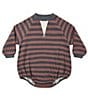 Rylee + Cru Baby Boys Mulberry Stripe Romper - Image 1