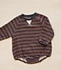 Rylee + Cru Baby Boys Mulberry Stripe Romper - Image 2