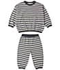 Rylee + Cru Baby Boys Relaxed Long Sleeve Stripe Top & Coordinating Joggers Set - Image 1
