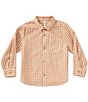 Rylee + Cru Little Boys Fawn Long Sleeve Button Front Gingham Shirt - Image 1