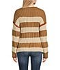 Sadie & Sage Crewneck Violette Striped Sweater, Color:Ivory Brown - Image 2
