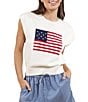 Sadie & Sage Crochet American Dream Cap Sleeve Sweater, Color:Ivory - Image 1