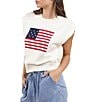 Sadie & Sage Crochet American Dream Cap Sleeve Sweater, Color:Ivory - Image 3