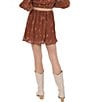 Sadie & Sage Floral Print A-Line Mini Skirt, Color:Brown Multi - Image 2