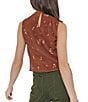 Sadie & Sage Floral Print Mock Neck Top, Color:Brown Multi - Image 2